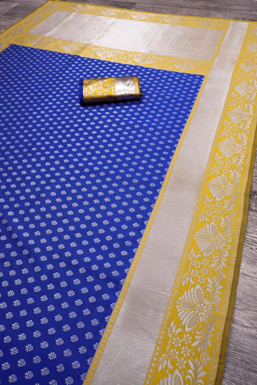  AAB Blue Masred Butti Lichi Silk Designer Sarees Catalog